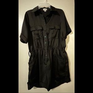 Sexy Button Front Flap Pocket Short Sleeve Casual Romper